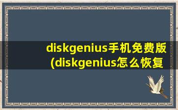 diskgenius手机免费版(diskgenius怎么恢复手机数据)