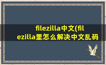 filezilla中文(filezilla里怎么解决中文乱码问题)