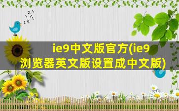 ie9中文版官方(ie9浏览器英文版设置成中文版)