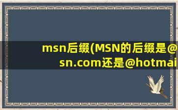 msn后缀(MSN的后缀是@msn.com还是@hotmail.com)