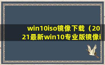 win10iso镜像下载（2021最新win10专业版镜像iso下载地址）