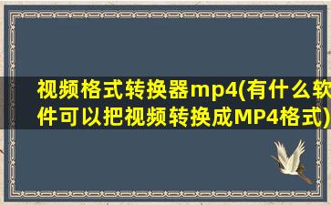 视频格式转换器mp4(有什么软件可以把视频转换成MP4格式)